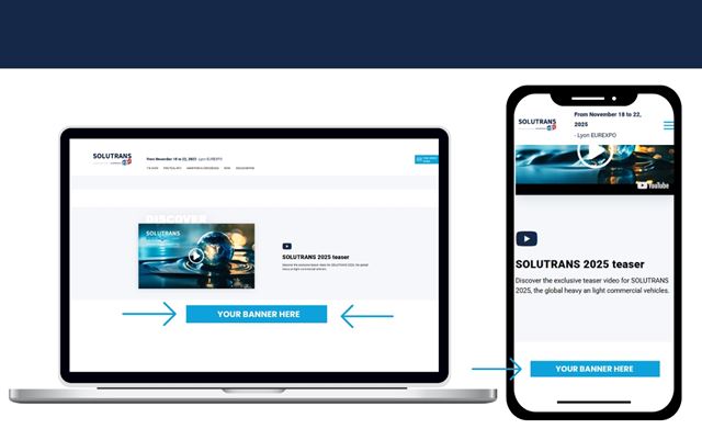 aperçu de bannière publicitaire sur le site web de SOLUTRANS