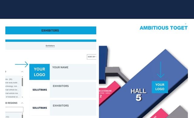 exhibitor logo preview on the SOLUTRANS exhibitor list