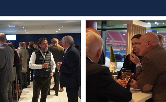 People drinking and celebrating the SOLUTRANS exhibition's evening events