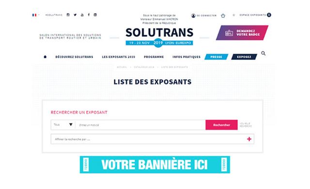 Bannière sur la liste des exposants online