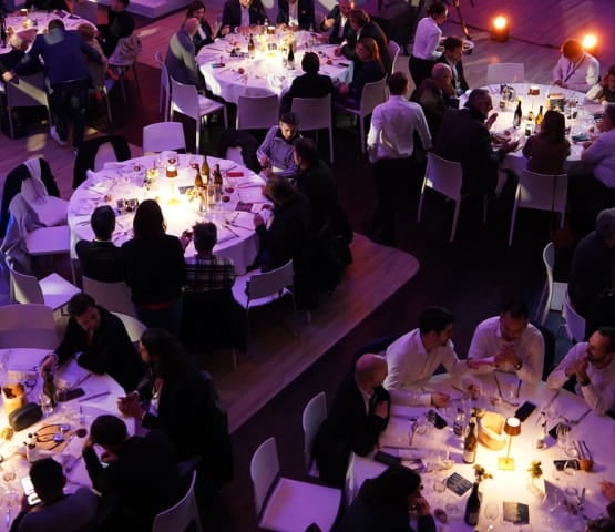 photo of the tables in the SOLUTRANS gala dining room