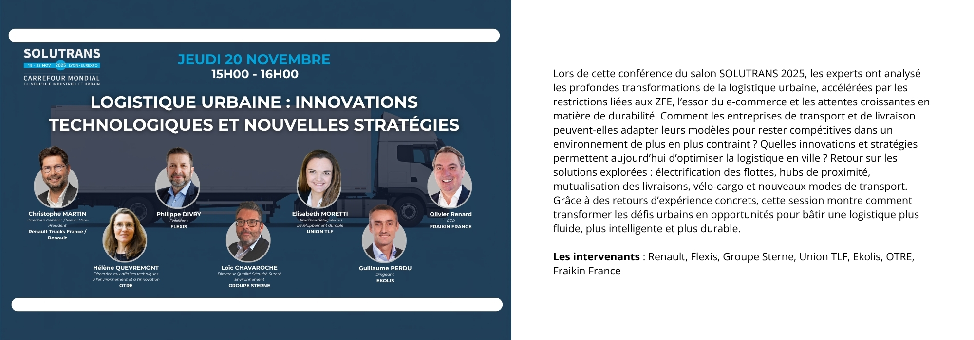 LOGISTIQUE URBAINE : INNOVATIONS TECHNOLOGIQUES ET NOUVELLES STRATÉGIES