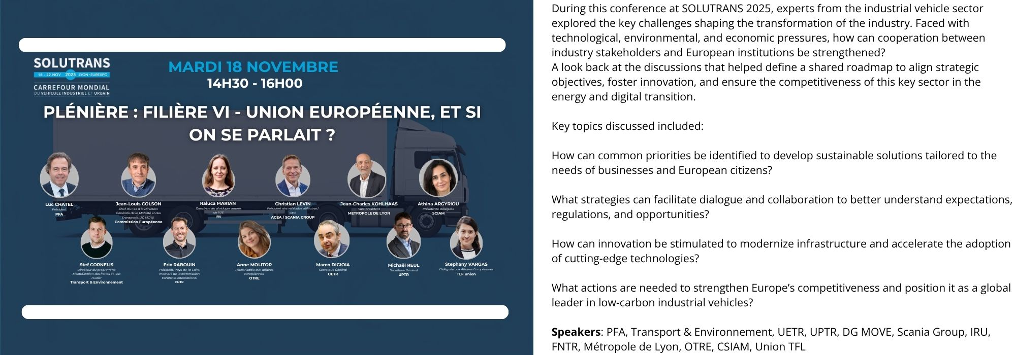 Plenary: Industrial Vehicle Sector – European Union, what if we talked?