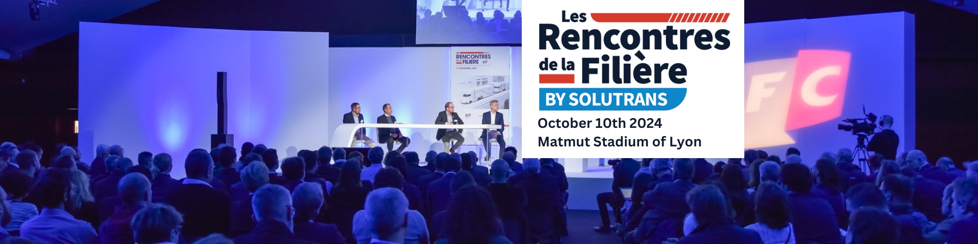 banner  presenting a conference for Industry meetings by SOLUTRANS with dates