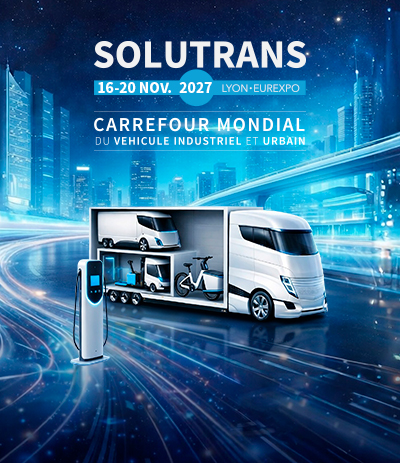 Affiche SOLUTRANS 2025 avec texte et logo en français