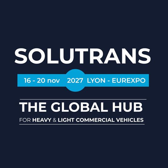 SOLUTRANS logo avec signature de marque en français