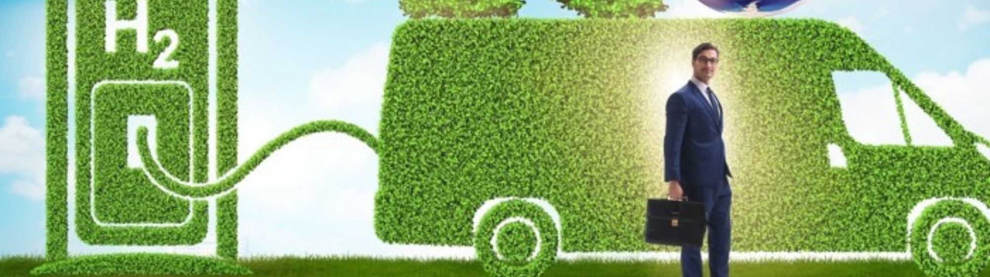 Man in front of an eco-responsible car